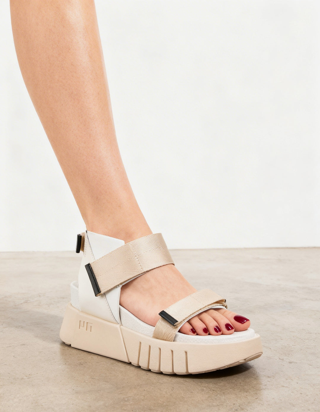 sandalias nude para mujer con plataforma original